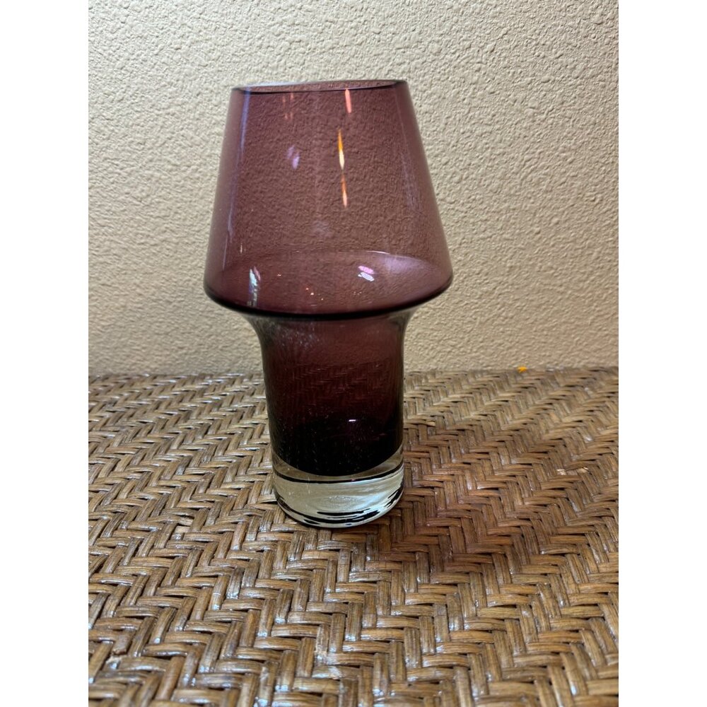 Vintage Riihimäki Finland Amethyst Glass Vase Numbered
